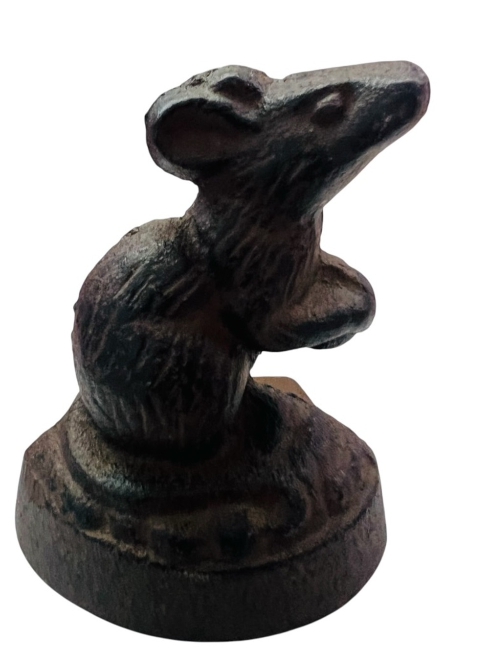 Vintage Restoration Hardware Mouse Cast Iron Door Stop Wedge or Bookend